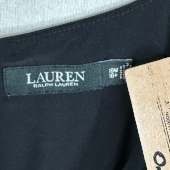 Lauren Ralph Lauren Floral Print Bishop Long Sleeve Dress size 16W Black - Picture 2 of 7